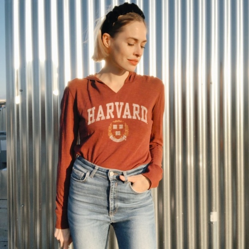 Harvard Collegiate Pullover Hoodie Crimson Red Women’s Size Small